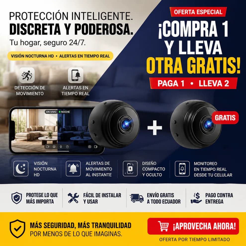 Mini Cámara WiFi Full HD🎁 Promoción especial: Compra 1 y recibe 2 cámaras