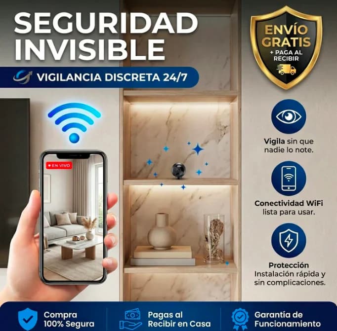 Mini Cámara Espía Full HD con Visión Nocturna – Discreta, Inalámbrica y Activada por Movimiento